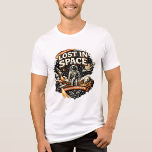 Lost In Space Aesthetic Vintage Astronaut Design Tri-Blend Shirt