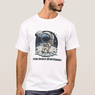 Lost in Space (But Happy) – Cute Astronaut Design T-Shirt