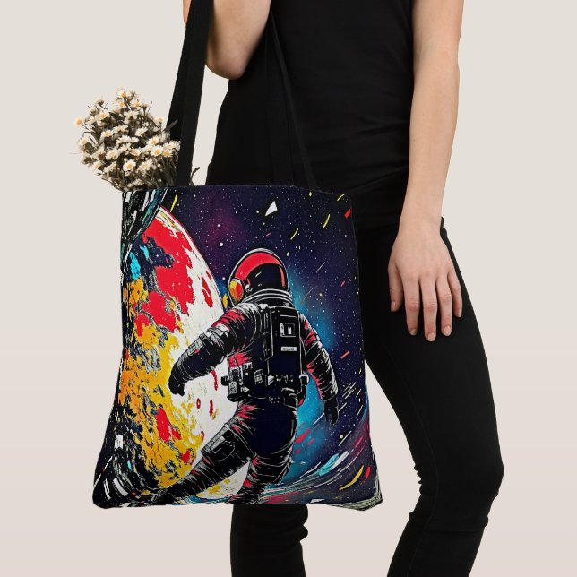 Lost In Space - Shattered Reality Astronaut Tote Bag (Close Up)