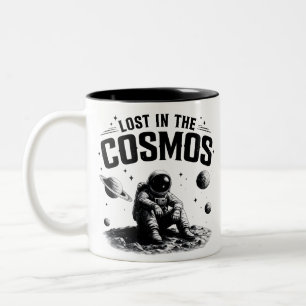 Lost in the Cosmos Astronaut White & Black Mug