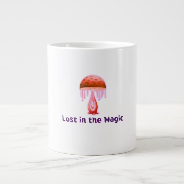 Lost in the Magic Mushroom Art Large Coffee Mug (Front)