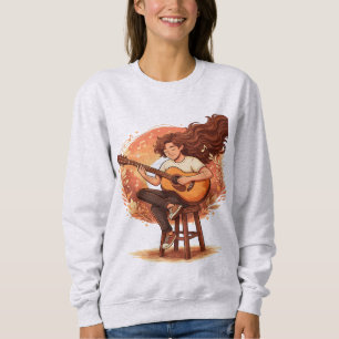 Lost In The Music Cosy Guitar Player Aesthetic Ill Sweatshirt