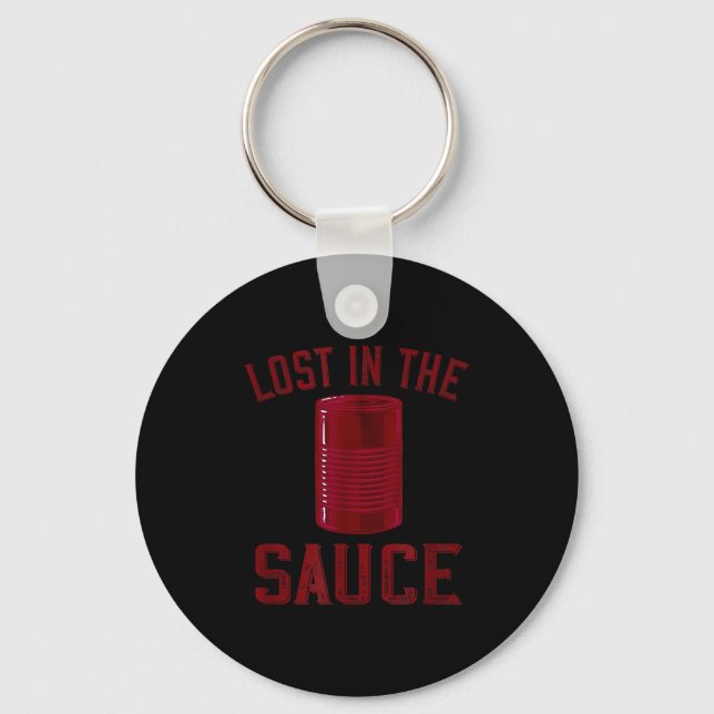 Lost In The Sauce Funny Cranberry Sauce Thanksgivi Key Ring (Front)