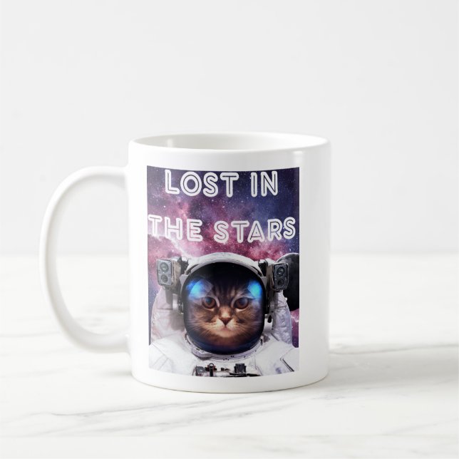 Lost in the Stars Cat Astronaut Mug  (Left)