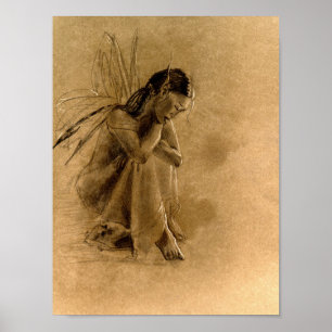 lost in thought (brown paper version) poster