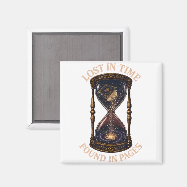 Lost In Time Found In Pages Magnet (Front/Back)