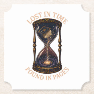 Lost In Time Found In Pages Paper Coaster