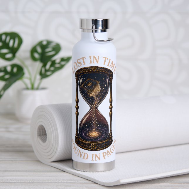 Lost In Time Found In Pages Water Bottle (Yoga)
