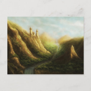 lost kingdom fantasy landscape postcard