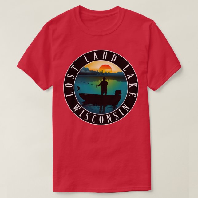 Lost Land Lake Wisconsin Fishing T-Shirt (Design Front)