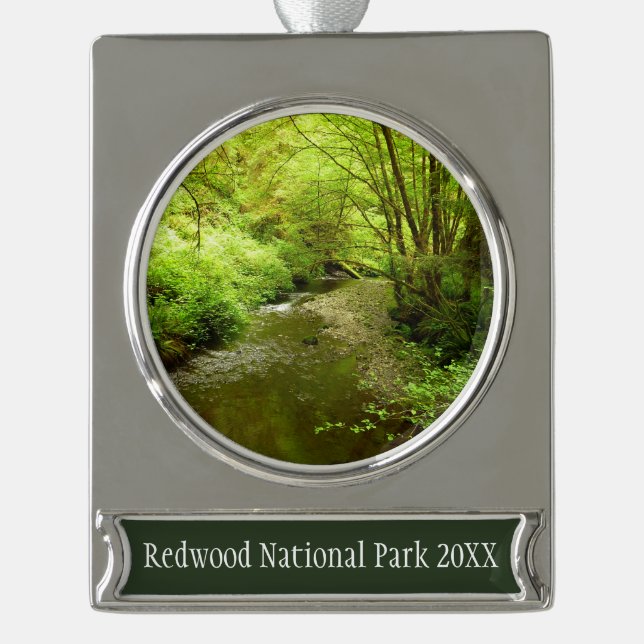 Lost Man Creek I at Redwood National Park Silver Plated Banner Ornament (Front)