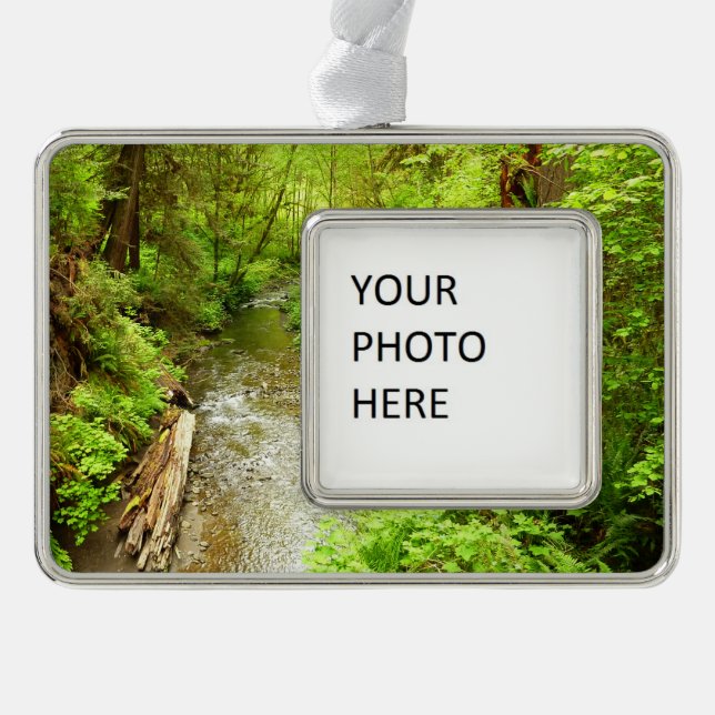 Lost Man Creek II at Redwood National Park Silver Plated Framed Ornament (Front)