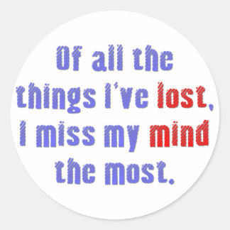 Lost Mind Classic Round Sticker