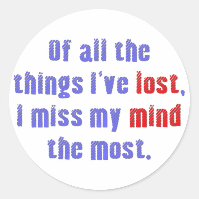 Lost Mind Classic Round Sticker (Front)