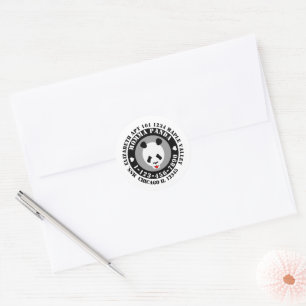 Lost Momma Panda Emergency Contact Info Keychain C Classic Round Sticker