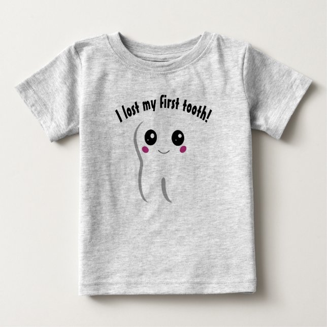Lost my First Tooth Happy Smiling Dental Tooth Baby T-Shirt (Front)