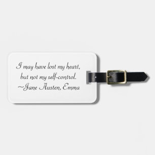 Lost My Heart Austen Emma Quote Luggage Tag