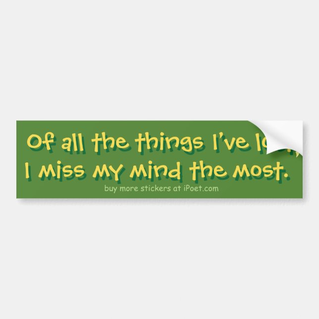 Lost my Mind - Bumper Sticker (Front)