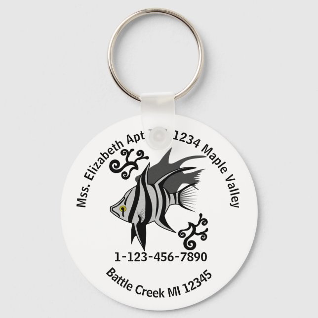 Lost Old Wife Home Contact Information Key Ring (Front)