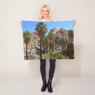 Lost Palms Oasis I at Joshua Tree National Park Fleece Blanket