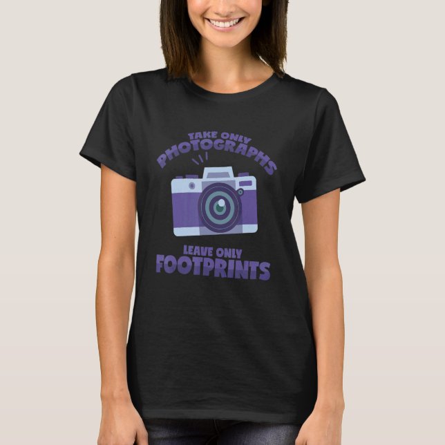 Lost Places Saying Photos Footprints Camera T-Shirt (Front)