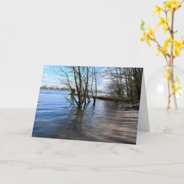 Lost Places , Trees on the river bank Card (Yellow Flower)