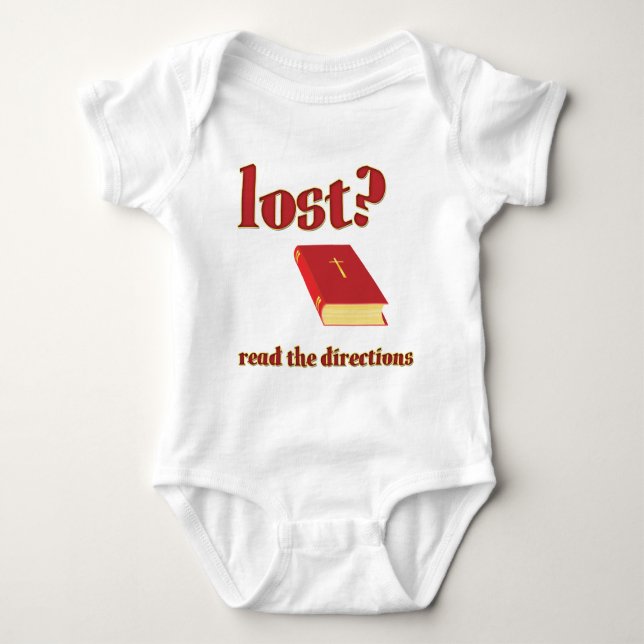 Lost? Read the Directions Bible Baby Bodysuit (Front)
