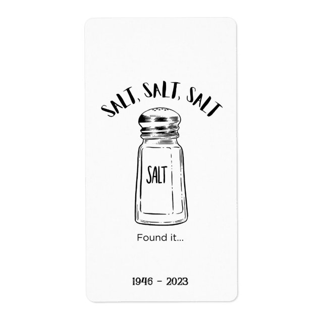 Lost shaker of salt - fond it  (Front)