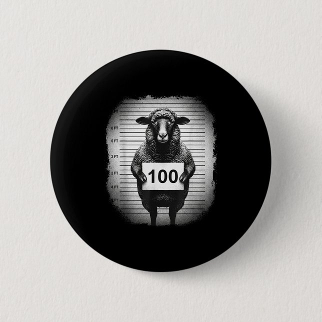 Lost Sheep And Found Wanted Mugshot Christian Men  6 Cm Round Badge (Front)
