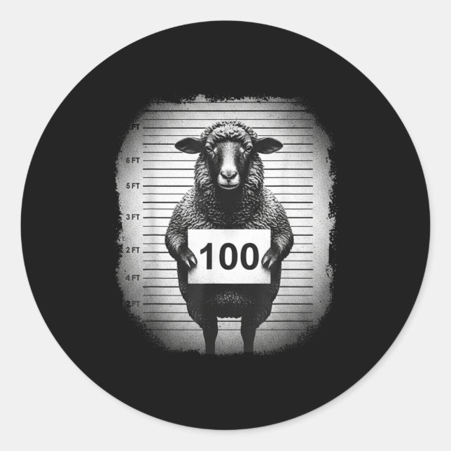 Lost Sheep And Found Wanted Mugshot Christian Men  Classic Round Sticker (Front)