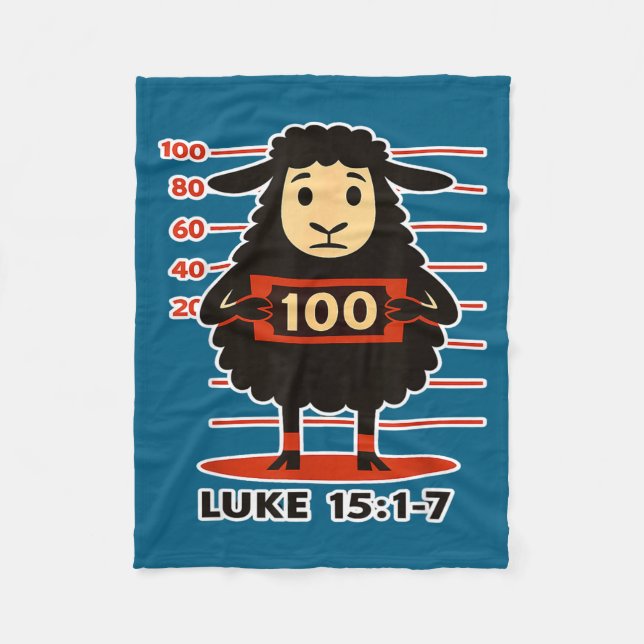 Lost Sheep Luke 15 1 Bible Verse Fleece Blanket (Front)