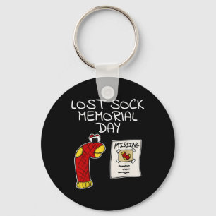 Lost Sock Memorial Day Funny Key Ring