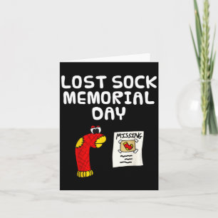 Lost sock memorial day, laundry worker funny  card