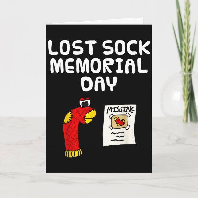 Lost sock memorial day, laundry worker funny Lost  Card (Front)