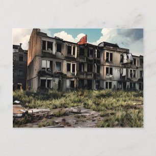 Lost Spaces   Abandoned Post Apocalyptic Buildings Postcard