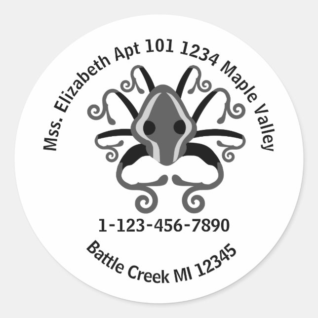 Lost Squid Emergency Contact Information Keychain Classic Round Sticker (Front)