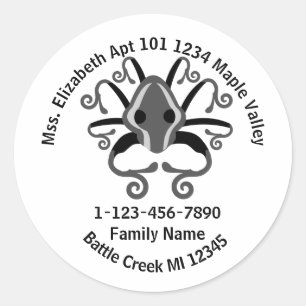 Lost Squid Family Home Address Classic Round Sticker