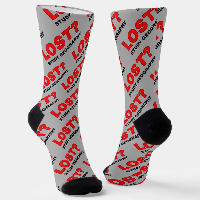 Lost? Study Geography Socks (Angled)