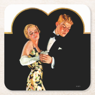 Lost Suspender Square Paper Coaster