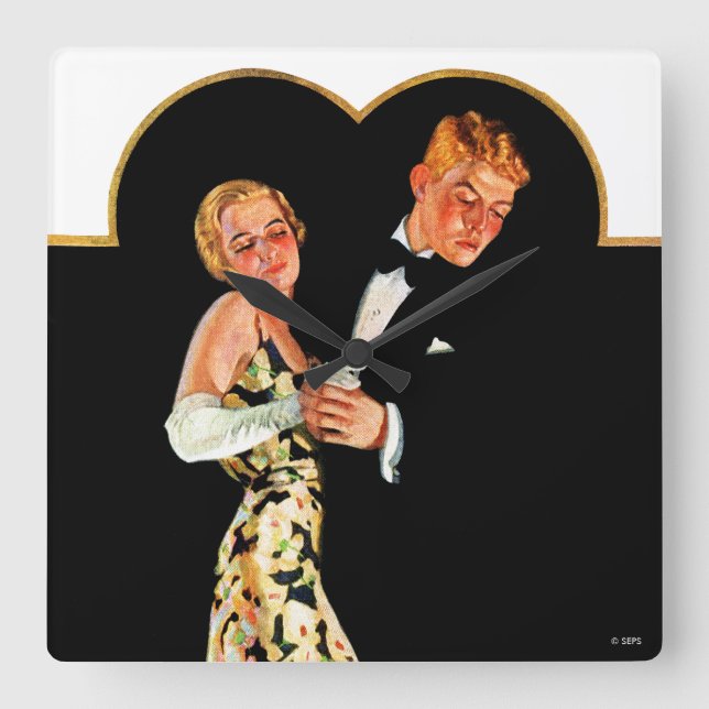 Lost Suspender Square Wall Clock (Front)