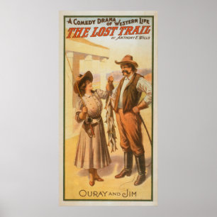 Lost Trail Comedy - Woman Fishing Western Poster