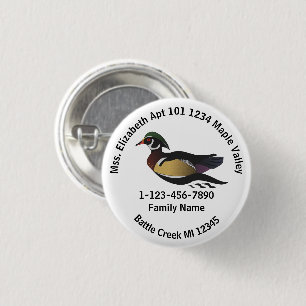 Lost Wood Duck Home Address 3 Cm Round Badge