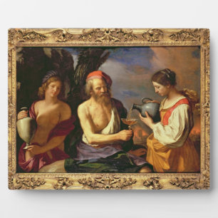 Lot and his Daughters (oil on canvas) 2 Plaque