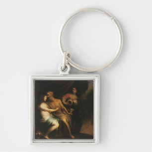 Lot and his Daughters (oil on canvas) 3 Key Ring