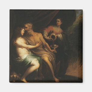 Lot and his Daughters (oil on canvas) 3 Magnet