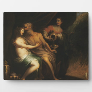 Lot and his Daughters (oil on canvas) 3 Plaque