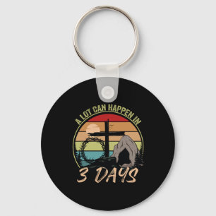 Lot Can Happen In 3 Days Reto Vintage Christian Ea Key Ring