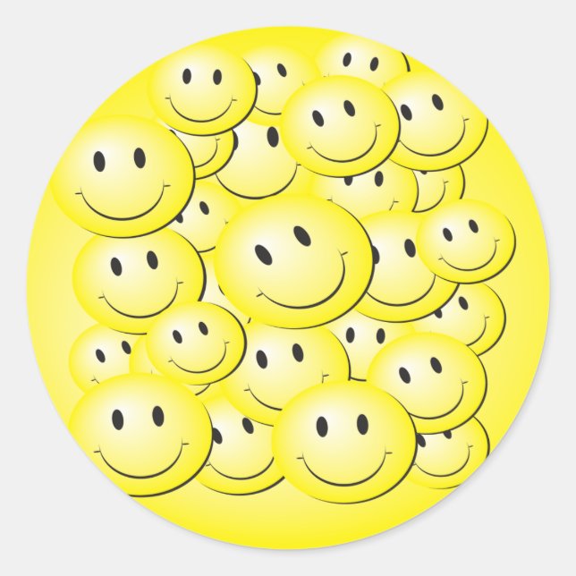 Lot of bubble faces . classic round sticker (Front)