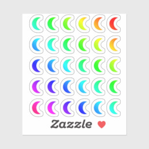 Lot Of Colorful Moon Tiny Rainbow Crescent Shapes