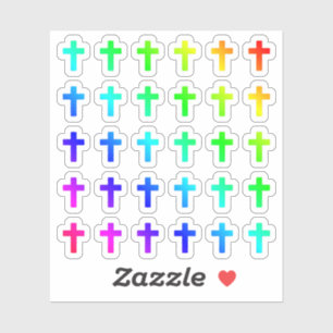 Lot Of Colourful Crosses Tiny Rainbow Cross Shapes